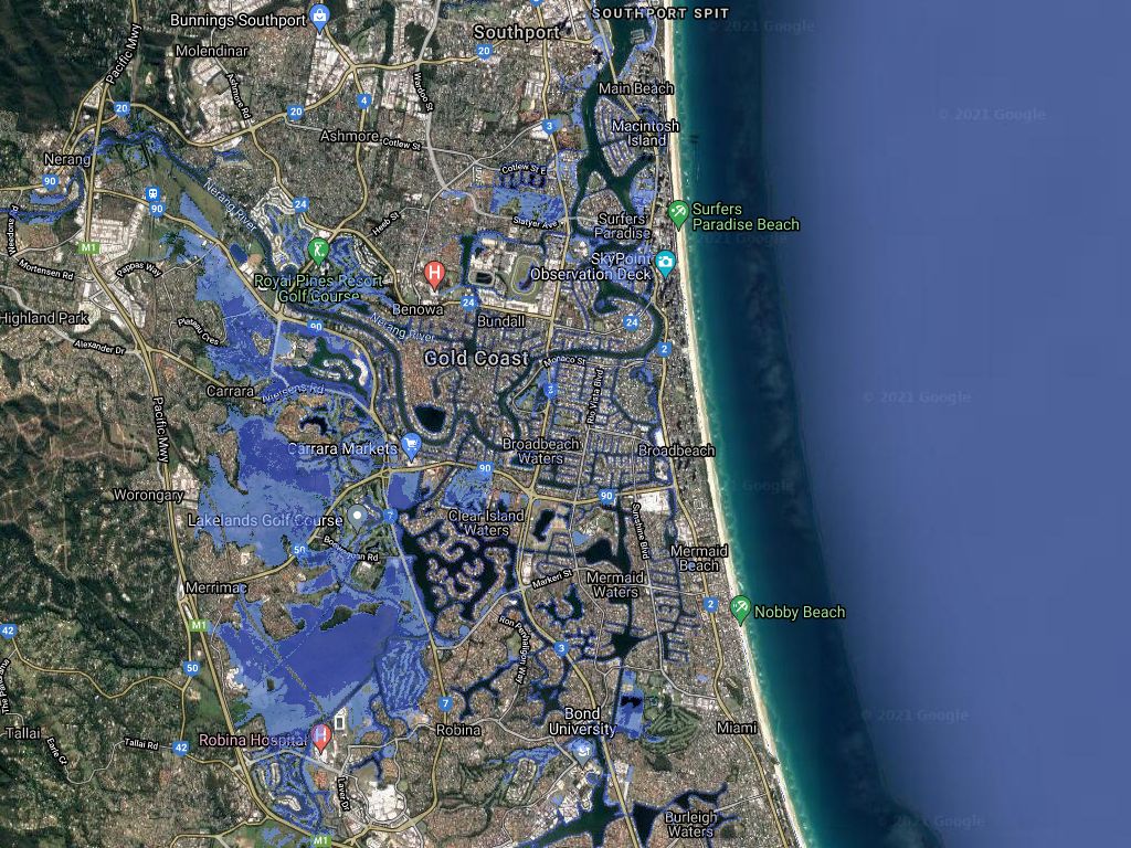 Flood Maps Gold Coast Coastal Risk Australia